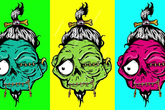 do vector tracing, line art, gengar art and redraw logo