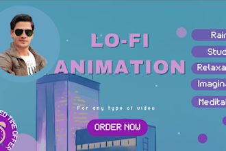 create lofi loop animation chill,jazz ,hip hop,relax and sleep music for