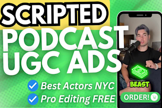do a scripted ugc podcast for your brand promotion spokesperson ad for you