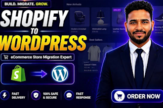 convert clone, copy, shopify to wordpress woocommerce site