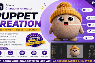 design a high quality 3d pixar style character puppet