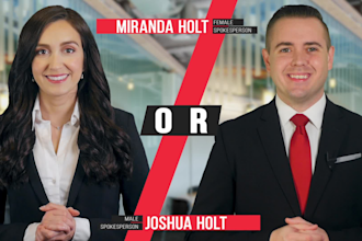 be your professional video spokesperson male or female