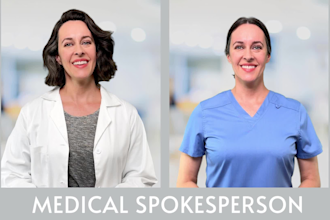 create female medical spokesperson video