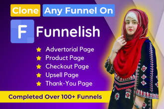 clone any product landing page on funnelish sales funnel