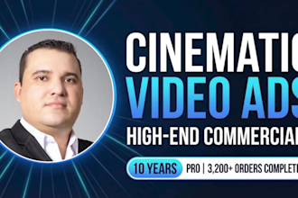 create a professional cinematic video ad or commercial video