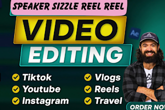 edit impactful speaker sizzle reel, author reel to get booking