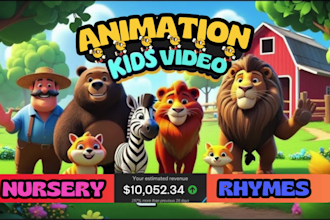 create engaging cartoon animation, educational kids videos for youtube kids 2,3d