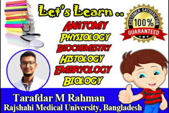 teach anatomy physiology biochemistry embryology with assignments and quizzes