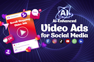 create custom, ai enhanced video ads for facebook, insta, tiktok, and youtube