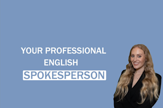 create a stunning female spokesperson video in english