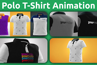 make a 3d polo t shirt animation with your design