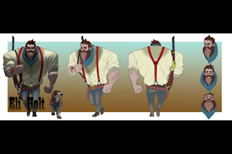 design your original character in a model sheet