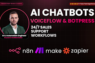 build advanced ai chatbot using voiceflow, botpress, manychat, n8n