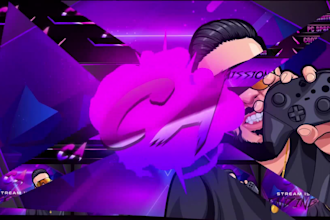 design animated twitch overlay full package within 24 hours