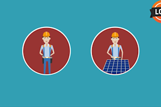 make solar energy power panel installation 2d animated video