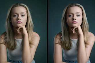 do professional high end skin photo retouching