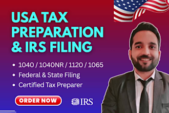prepare and file USA federal and state tax returns to irs