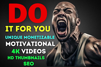 create unique motivational, youtube videos, shorts reels, tiktok