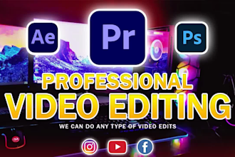 professional video editing for youtube, social media and ads