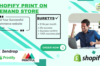 create a print on demand shopify store or pod website