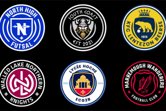 create circular football badge or roundel soccer logo