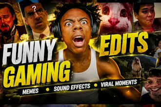 edit funny gaming video with memes for youtube and tiktok