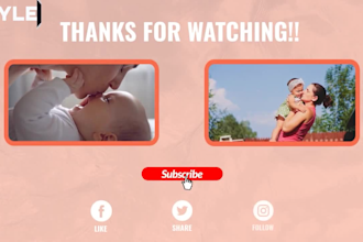 create youtube end screen card or outro animation video