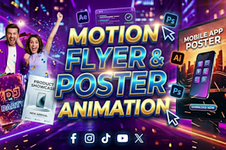 create motion flyer animation and motion posters