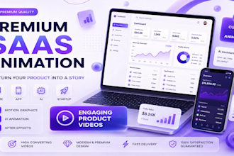 create premium saas animation, and product promo videos