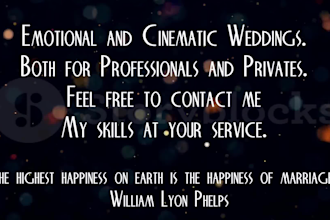 edit cinematic and emotional weddings