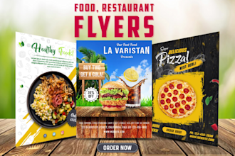 make restaurant flyer, food poster, food flyer, price list, and menu card