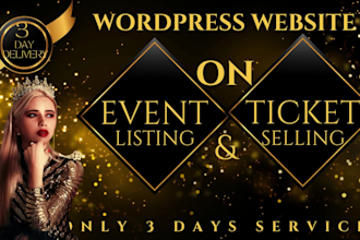 create event listing, ticket selling wordpress website