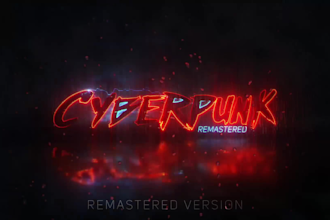 create cyberpunk neon light logo reveal intro video