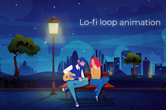 create romantic lofi loop animation