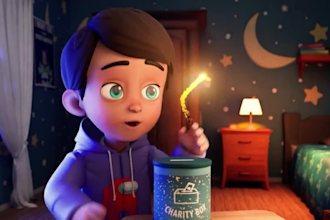 do blender 3d character animation, 3d animated cartoon, 3d rig, 3d content video