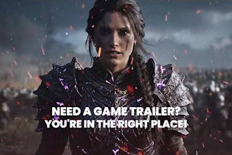 create a pro game trailer with cinematic look and sound design