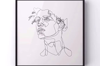 draw an awesome single line art illustration