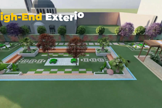 design expert park and landscape architecture with realistic 3d renders