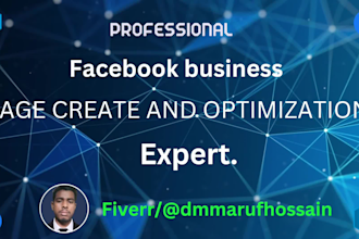 do create a facebook business or fun page setup and cover photo digine