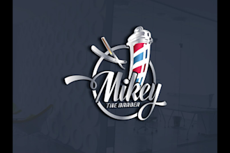make vintage badge barber shop and barbershop logo
