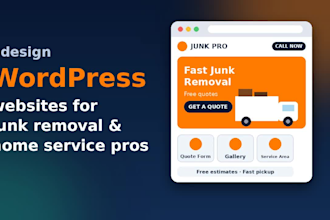 design modern wordpress junk removal, handyman, cleaning, hauling website