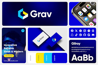 do a modern, simple, minimalist logo with full branding kit