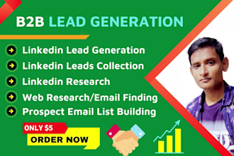 do b2b linkedin lead generation, website scraping, email list, data entry