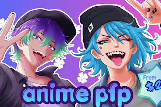 draw anime pfp, furry, and original characters for you