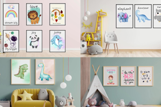 create cute printable wall art for nursery kids room on etsy