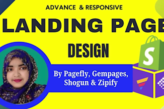 design shopify landing page, one product store product landing page, pagefly