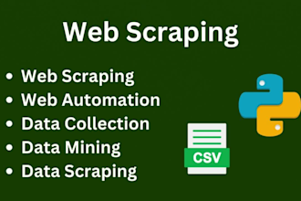 do web scraping, web automation, data scraping using selenium