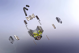 create 3d industrial animation, 3d mechanical engineering video, exploded view