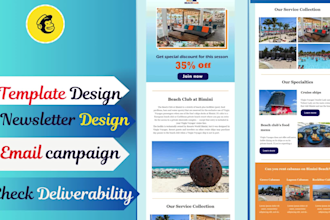 design mailchimp email template newsletter within 12 hours