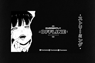 create a anime mad girl animated streaming pack overlay